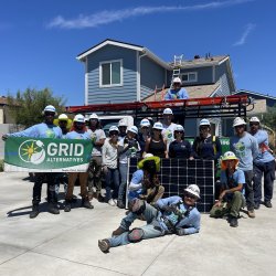 GRID GLA Staff at a solar install