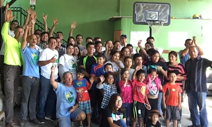 Children and staff celebrate at orphanage