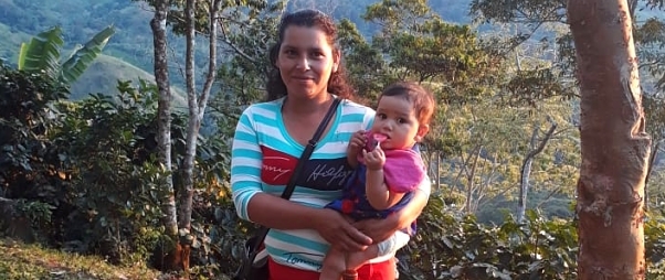 Nicaraguan woman holding her baby