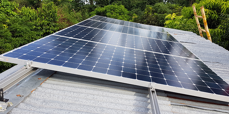 Solar panels on Mancarron island
