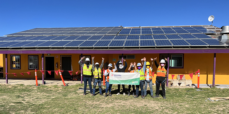 rancho de los ninos group with banner