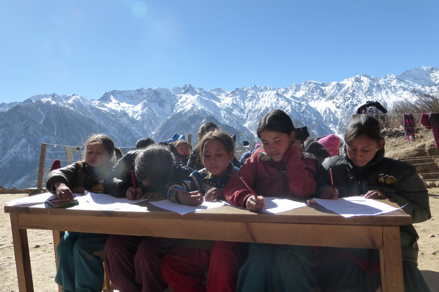 Simikot Girls Studying Humla Nepal