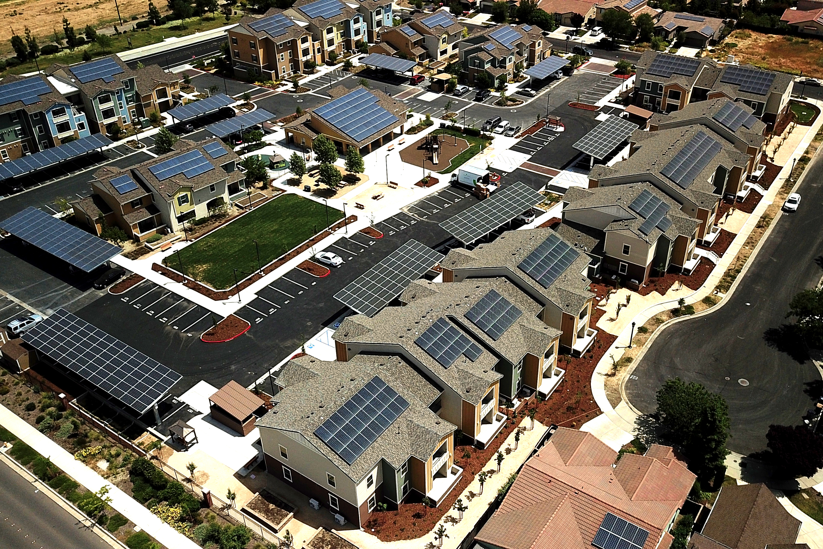 aerial photo of solar