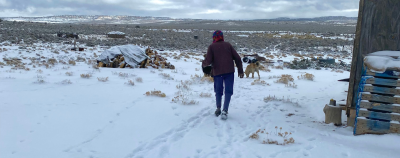 Emma Sala tending to her sheep in Ojo Encino, New Mexico