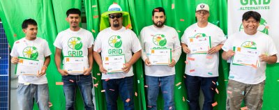 Six men posing for picture after graduation from IBT 200