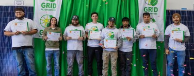 Trainees posing for photo on graduation day