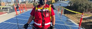 Portrait of a crew member on the roof of the YMCA Tijuana