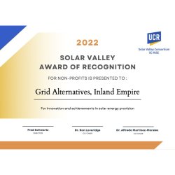 Solar Valley Award certificate