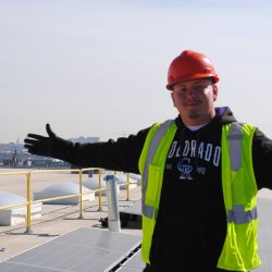 Ray on a GRID CO solar installation site