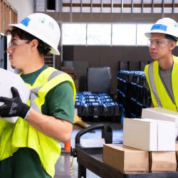 two High School students interning with GRID