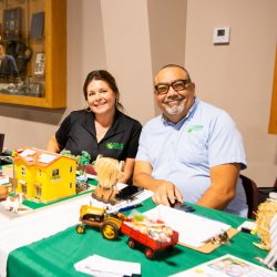two staff members tabling at an event