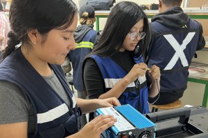 Female students wiring