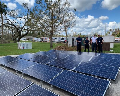 Solar garden installed by UMC volunteers in Puerto Rico following Hurricane Ian, image courtesy Footprint Project