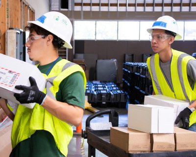 two High School students interning with GRID