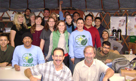 Group photo of SolarCorps members and instructors at the Solar Living Institute workshop event