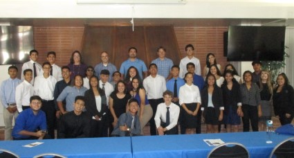 Group photo of diverse professionals at a SunPower career building event