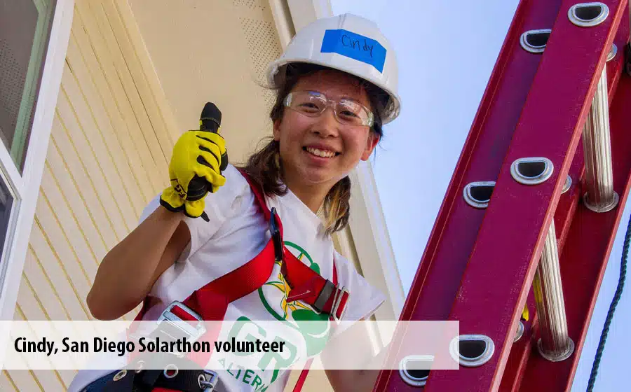 Cindy, a San Diego Solarthon volunteer