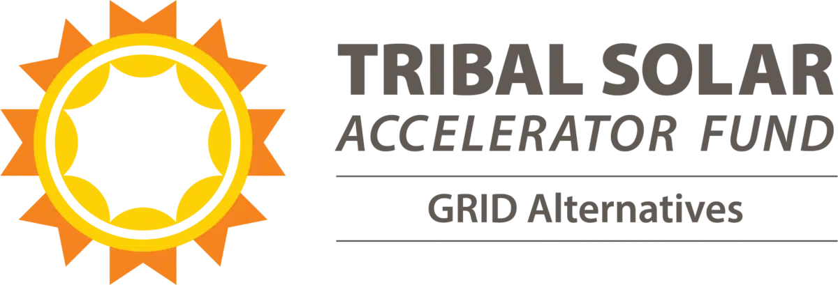 Tribal Solar Accelerator Fund logo with sun icon and GRID Alternatives text