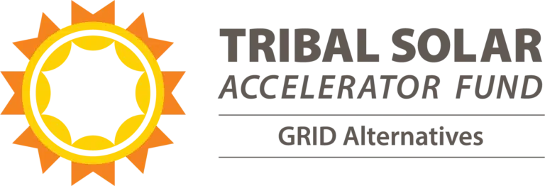 Tribal Solar Accelerator Fund logo with sun icon and GRID Alternatives text