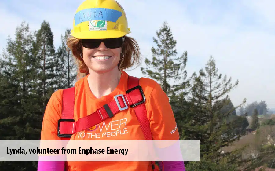 Lynda, a volunteer from Enphase Energy