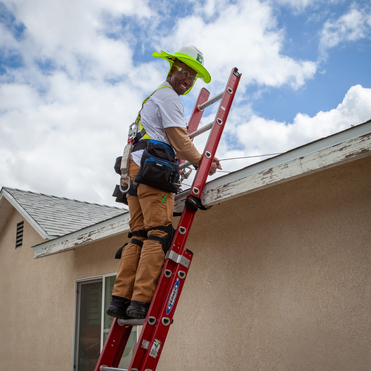 Mark installing Solar at a TCC Riverside Solar Showcase in the Eastside Neighborhood.