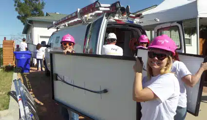 NRG volunteers in San Diego, installing for the Greninger family.