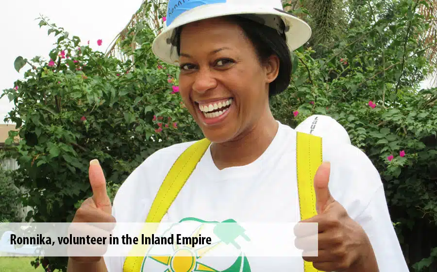 Ronnika, a volunteer in the Inland Empire.