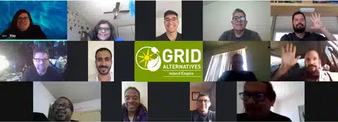 Grid Alternatives team video conference call with 16 participants on screen
