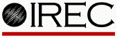 IREC logo, a black sunburst mark beside the wordmark, underlined in red.