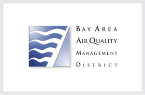 Bay Area Air Quality Management District logo with blue wave design