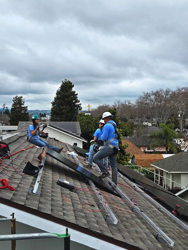 People working on roof