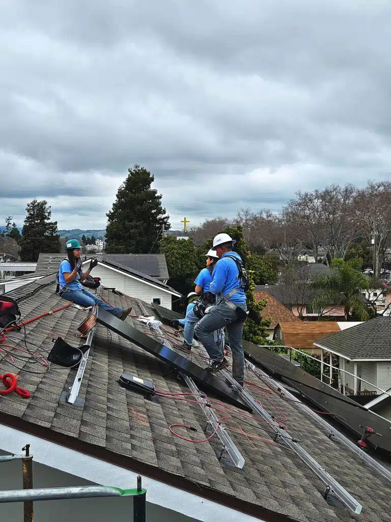 People working on roof