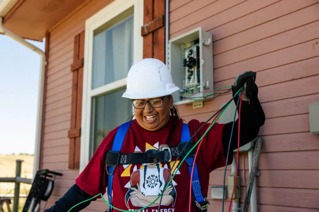 TEA trainee on Pine Ridge job site