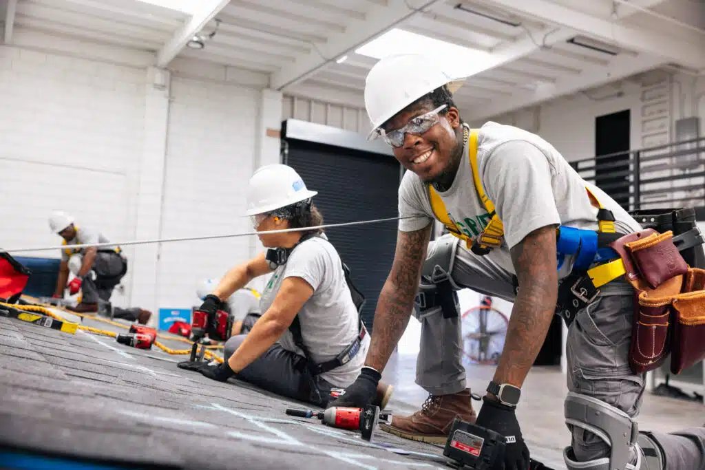 Installer smiling