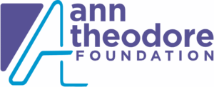 Ann Theodore Foundation logo with purple and blue geometric design