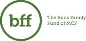 The Buck Family Fund of MCF logo featuring "bff" in a green circle next to the organization name in green text