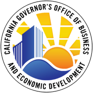 California Governor's Office of Business and Economic Development seal with sun and building logo