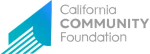 California Community Foundation logo with teal arrow and horizontal lines