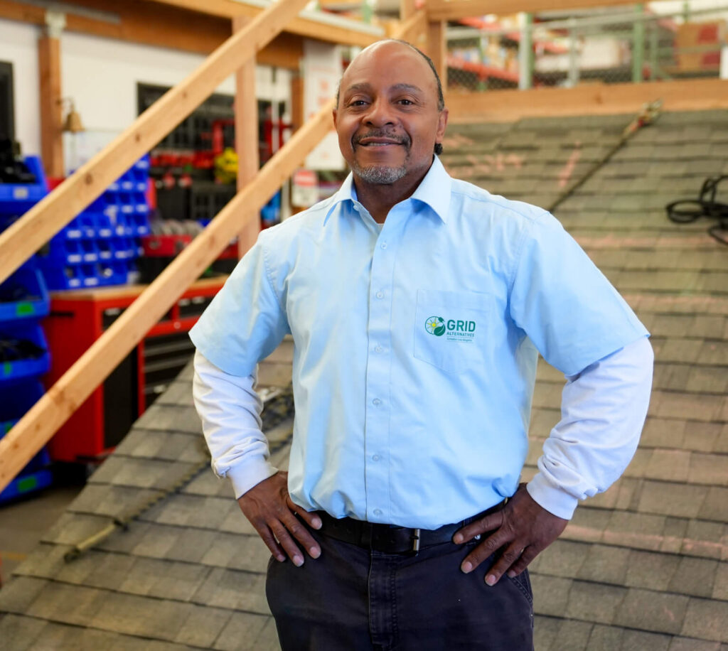 Person standing in work area