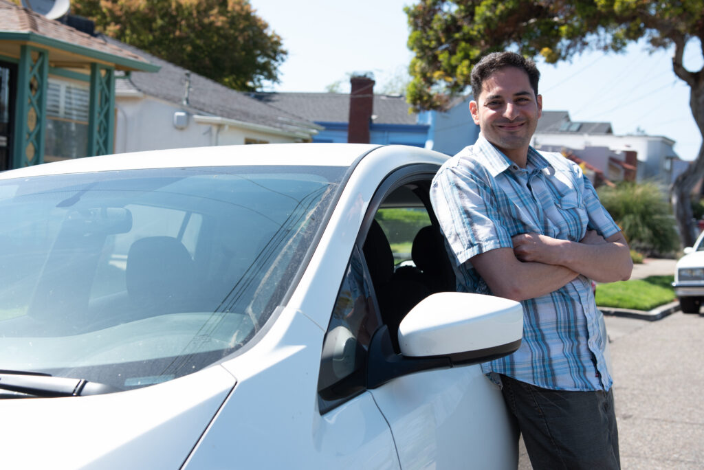 man with car