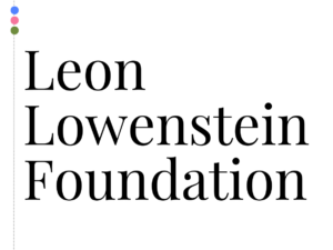 Leon Lowenstein Foundation logo with blue, pink, and green circular elements on left side