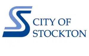 City of Stockton logo with blue "S" symbol and text